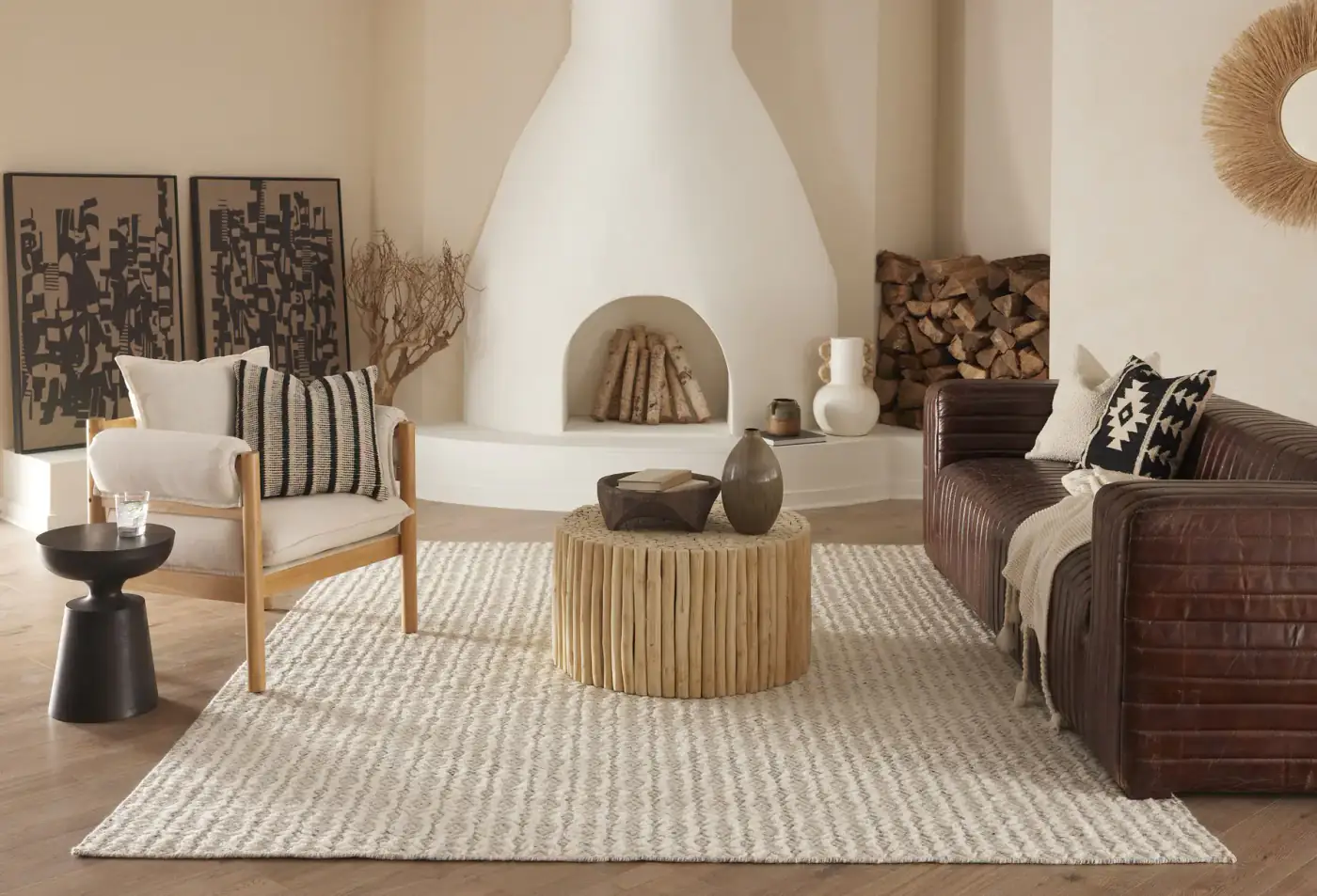 Jara 3 Rug JAR03 Ivory: Ковер в интерьере