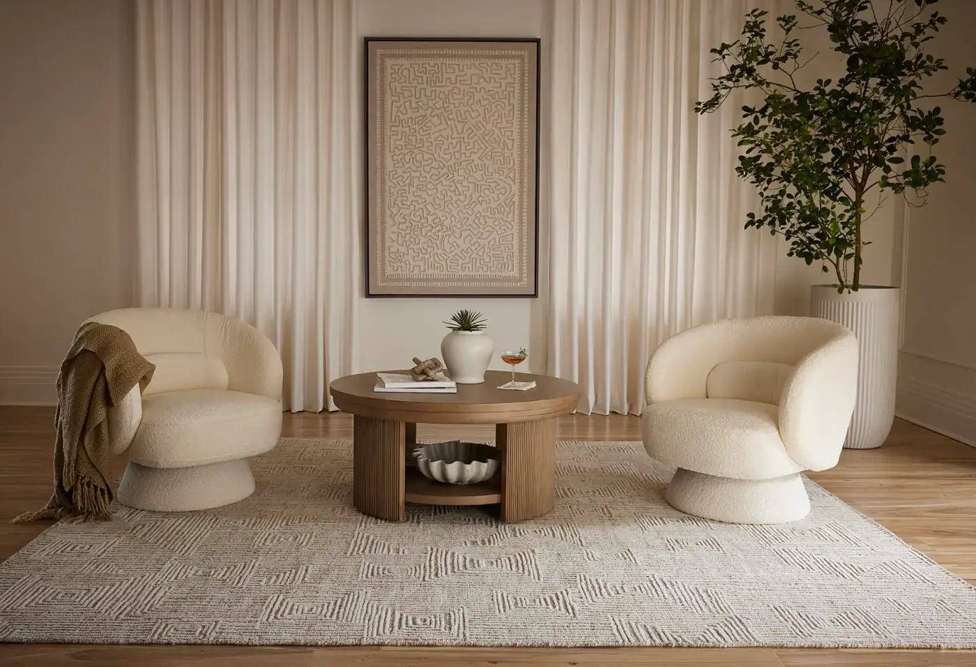 Nectar 3 Rug 03 Beige: Ковер в интерьере